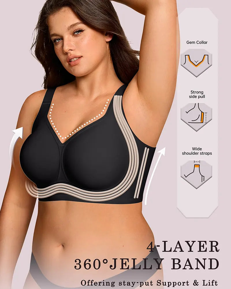 Plus Size Wireless Full Coverage Jelly Smoothing Bra