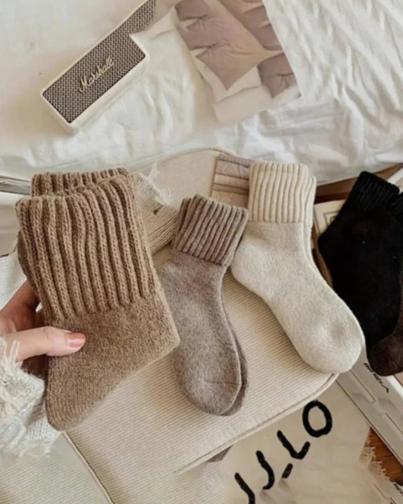 Cashmere casual soft comfy warm socks for fall and winter[5 pairs]