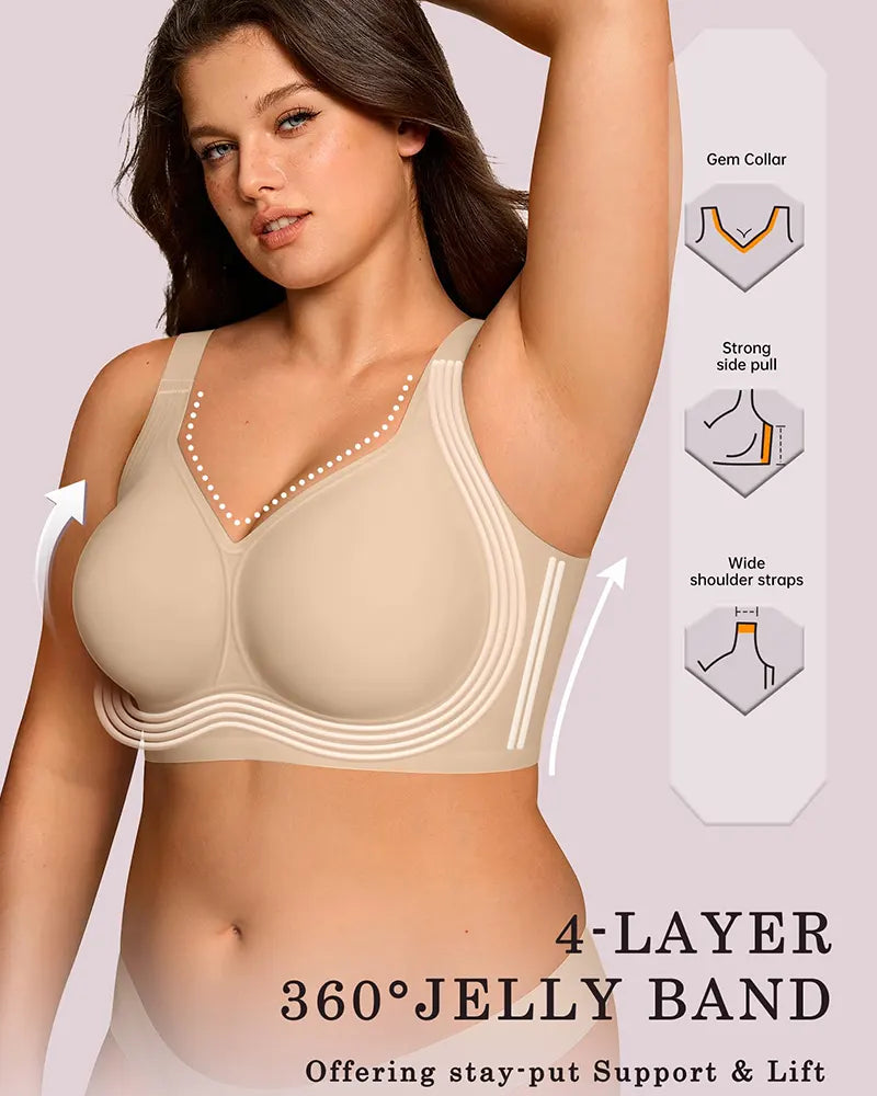Plus Size Wireless Full Coverage Jelly Smoothing Bra