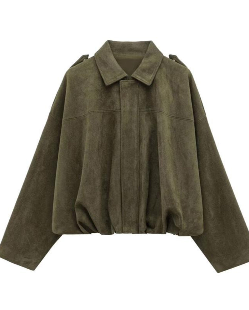 Aviator Jacket Woman,2025 Streetwear Pleats Short Jacket Woman