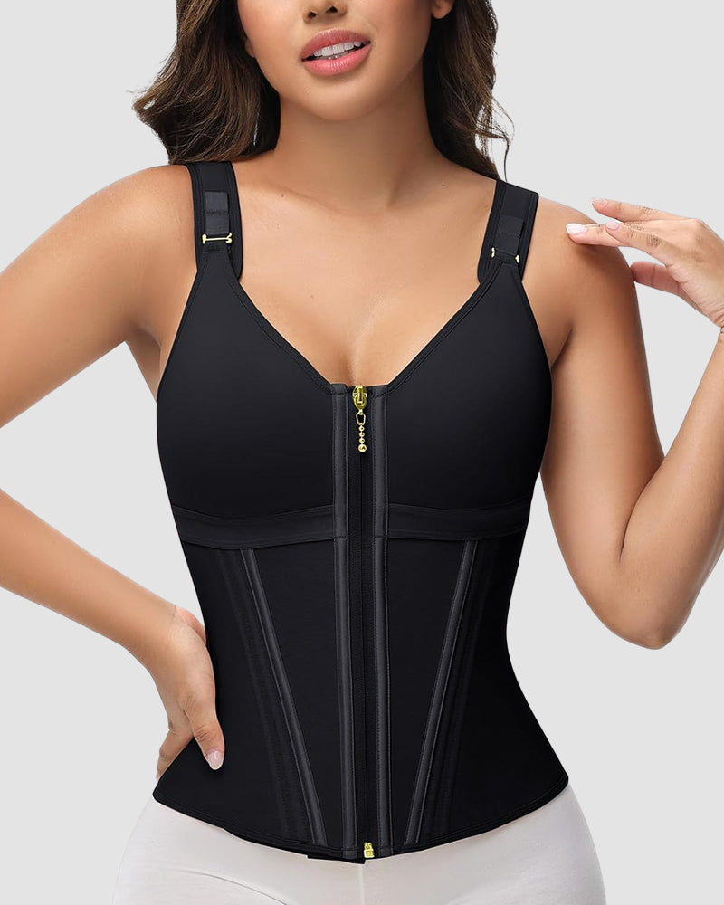 Double-Layer Tummy Control Girdle with Bra for Women