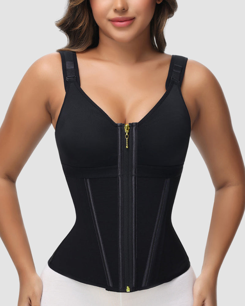 Double-Layer Tummy Control Girdle with Bra for Women
