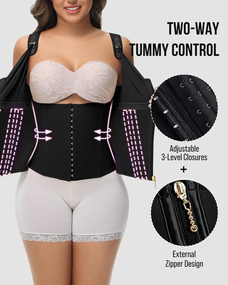 Double-Layer Tummy Control Girdle with Bra for Women