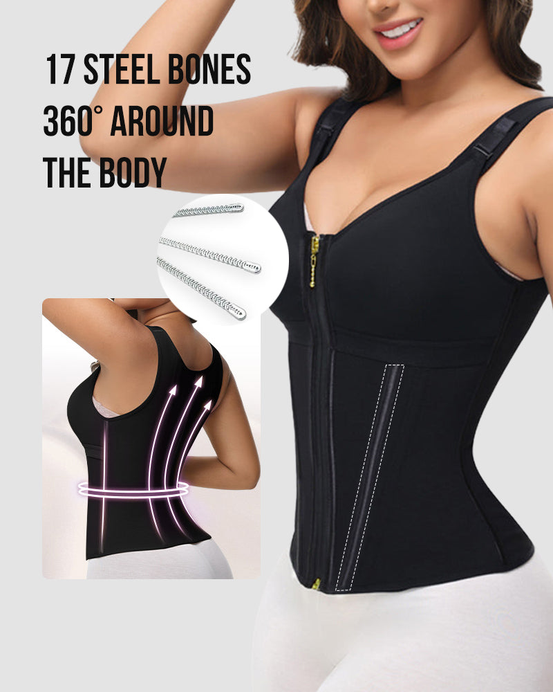 Double-Layer Tummy Control Girdle with Bra for Women