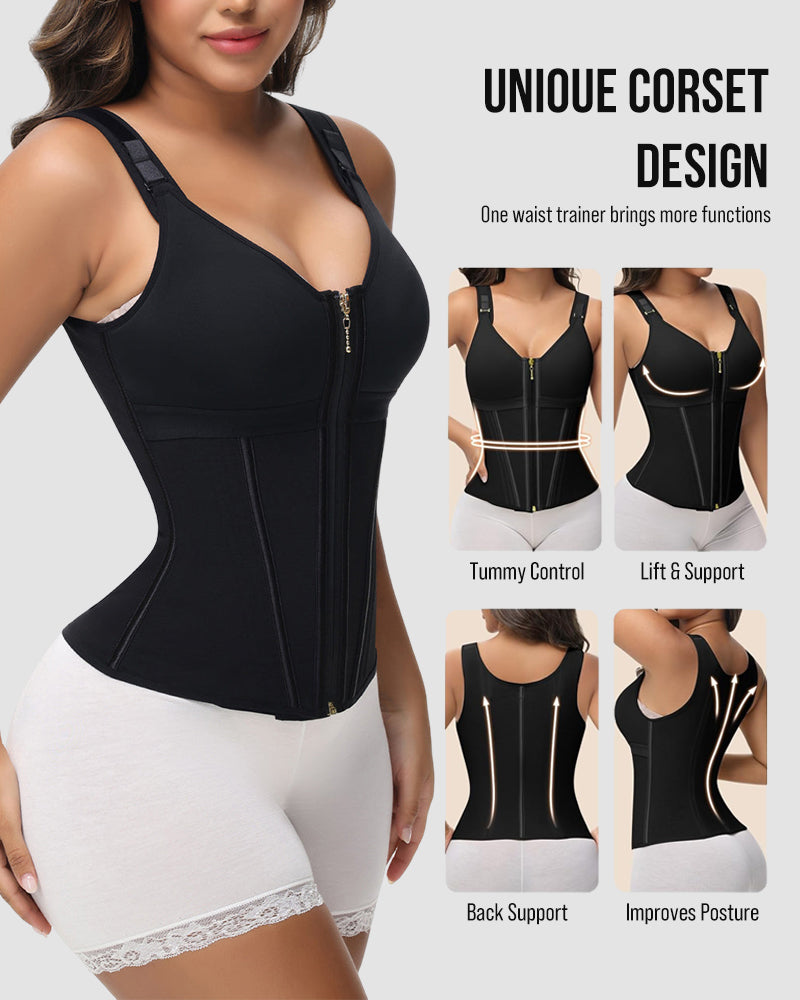 Double-Layer Tummy Control Girdle with Bra for Women