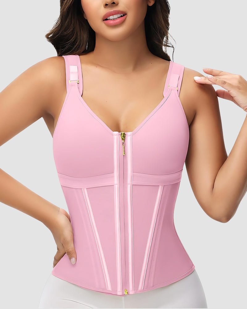 Double-Layer Tummy Control Girdle with Bra for Women