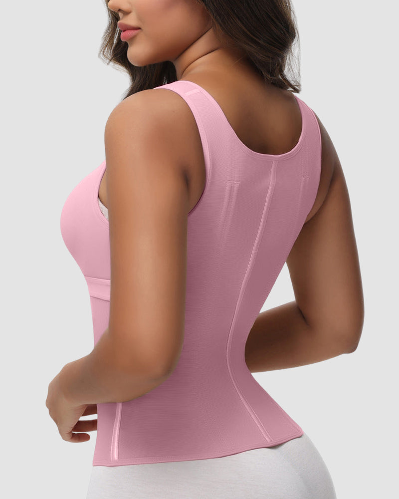 Double-Layer Tummy Control Girdle with Bra for Women