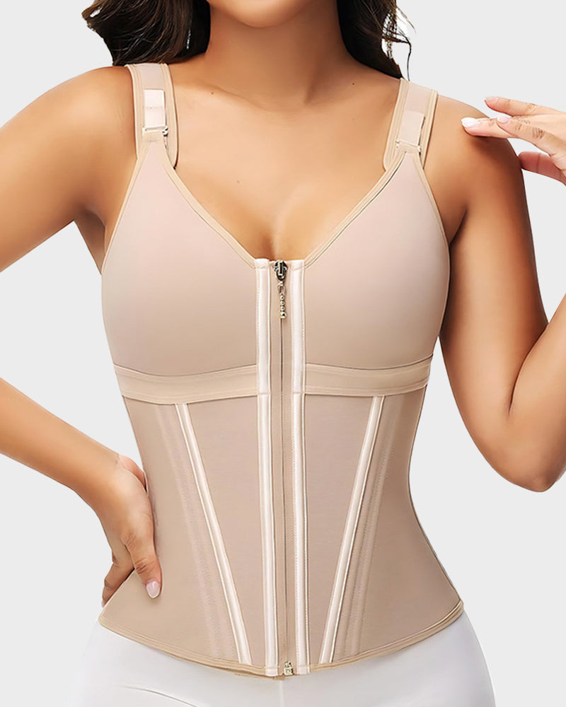 Double-Layer Tummy Control Girdle with Bra for Women