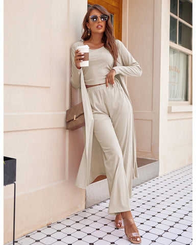 Women's Lightweight 3-Piece Sleepwear Set Sportswear