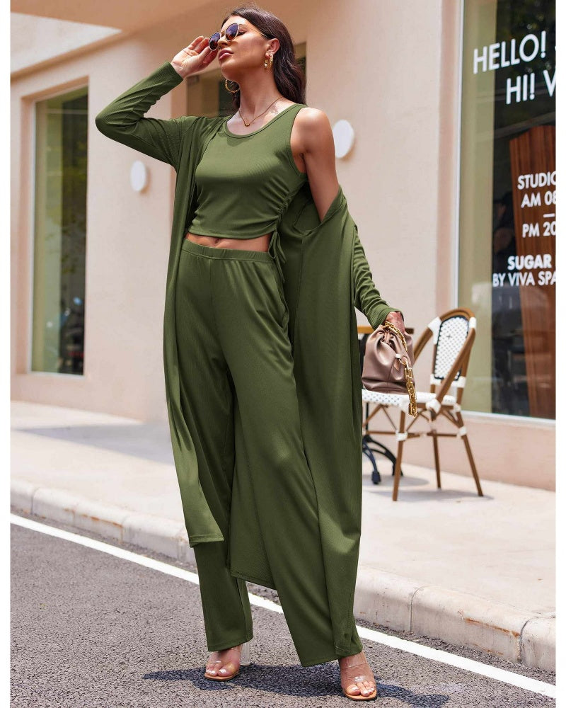 Women's Lightweight 3-Piece Sleepwear Set Sportswear