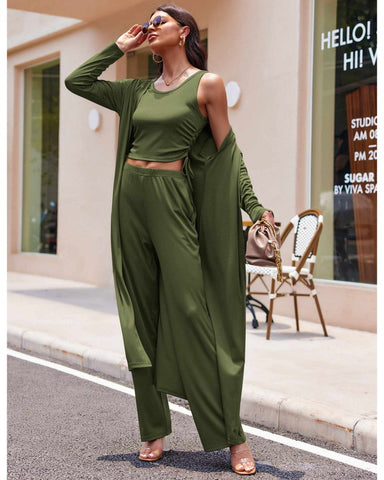 Women's Lightweight 3-Piece Sleepwear Set Sportswear