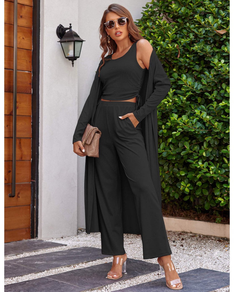 Women's Lightweight 3-Piece Sleepwear Set Sportswear