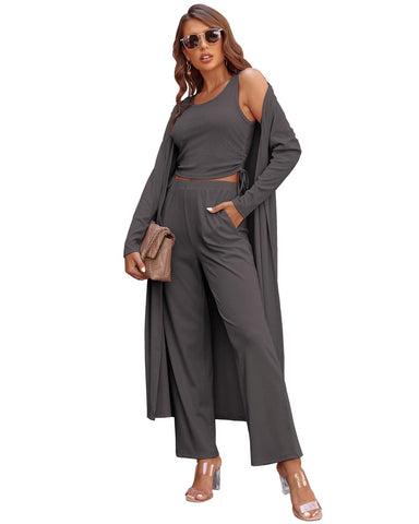 Women's Lightweight 3-Piece Sleepwear Set Sportswear