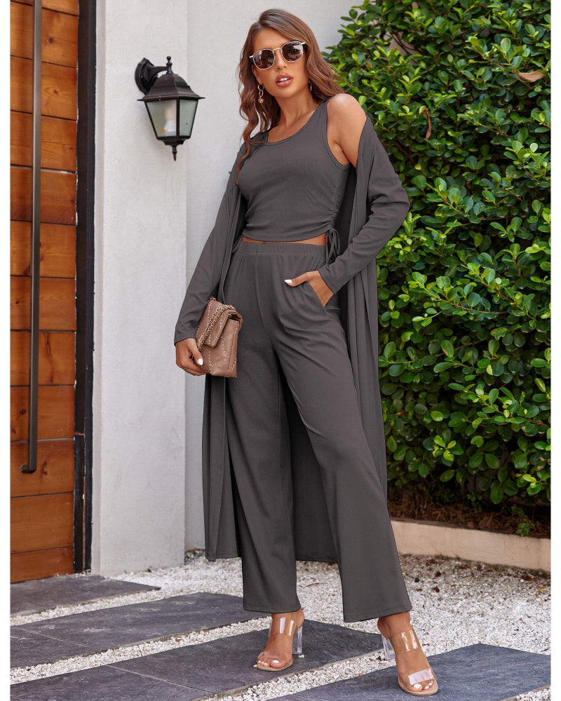 Women's Lightweight 3-Piece Sleepwear Set Sportswear