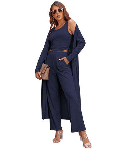 Women's Lightweight 3-Piece Sleepwear Set Sportswear