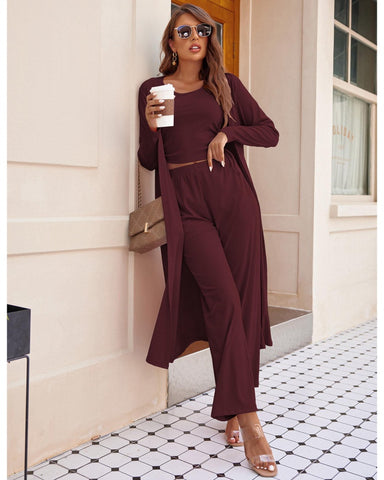 Women's Lightweight 3-Piece Sleepwear Set Sportswear