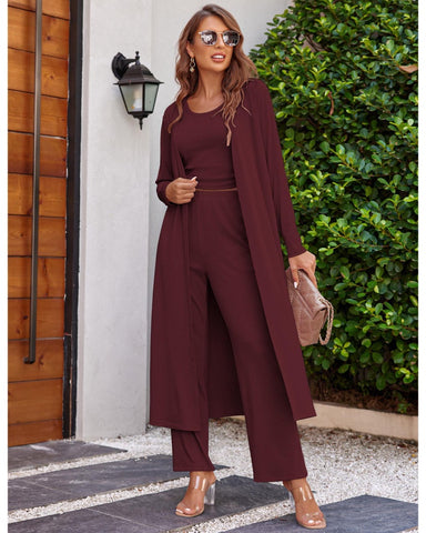 Women's Lightweight 3-Piece Sleepwear Set Sportswear