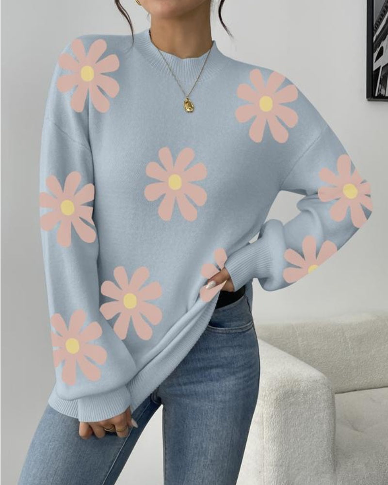 Women's Turtleneck Lantern Sleeve Sweater