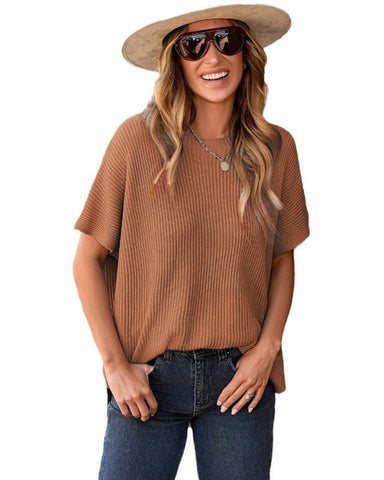 Women's Oversized Drop Shoulder Knit Top
