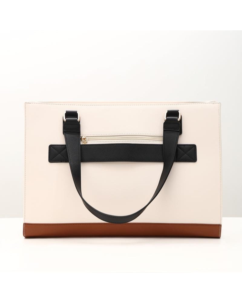 UUH Leather Laptop Tote Bag with Makeup Pouch