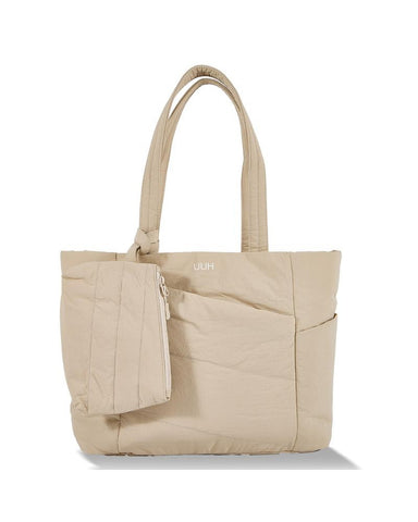 Quilted Down Lightweight Tote Bag with Organizer Pouch