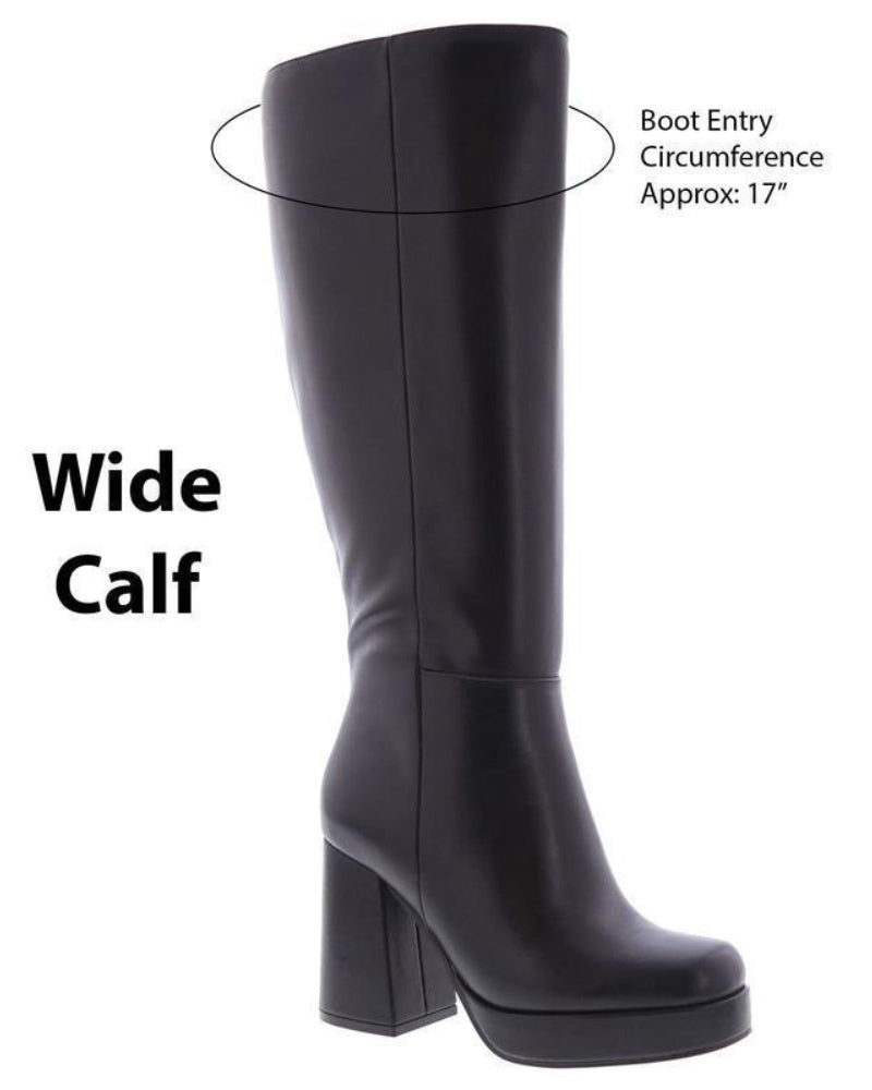 Women's Block Heel Knee High Platform Boots