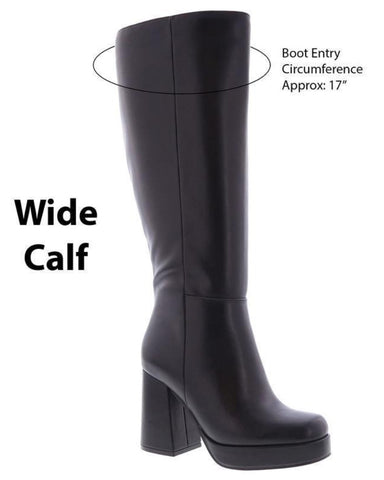 Women's Block Heel Knee High Platform Boots