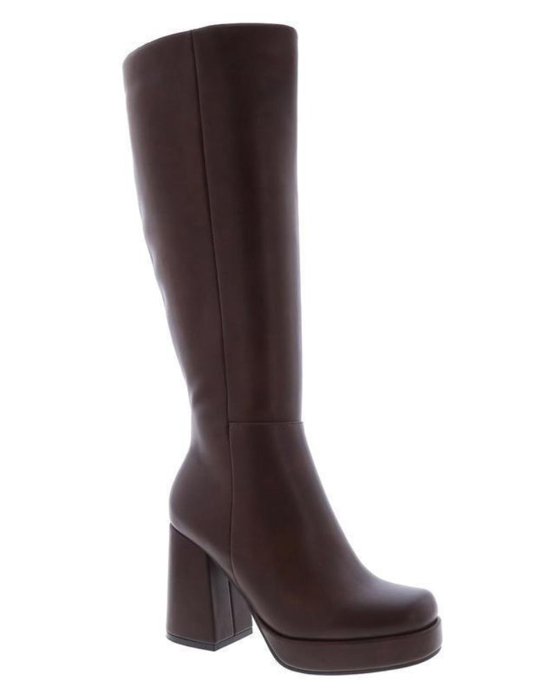 Women's Block Heel Knee High Platform Boots