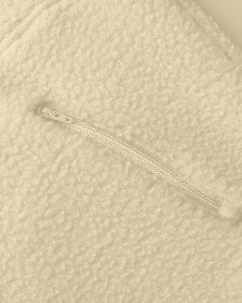 Womens Cropped Half Zip Fuzzy Warm Sherpa Pullover