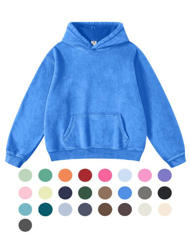 Unisex Casual Oversized Acid Wash tops Hoodie Pullover