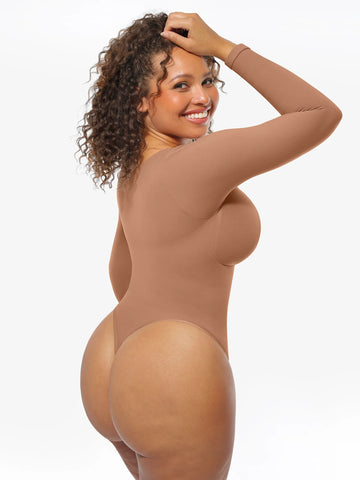 Seamless Supportive Long Sleeve Tummy Control Bodysuit