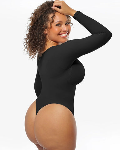 Seamless Supportive Long Sleeve Tummy Control Bodysuit