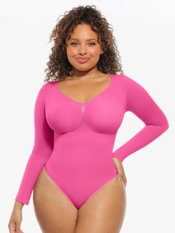 Seamless Supportive Long Sleeve Tummy Control Bodysuit