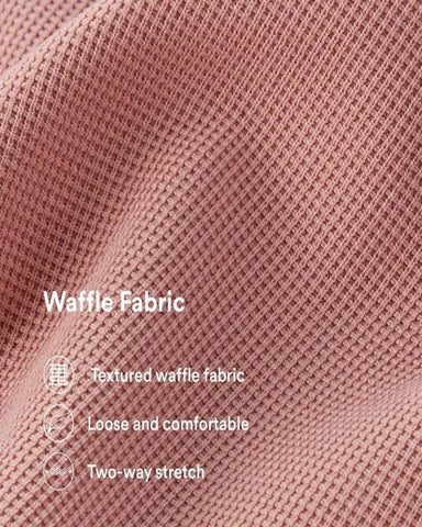 High Waisted Plicated Side Pocket Wide Leg Waffle Work Pants