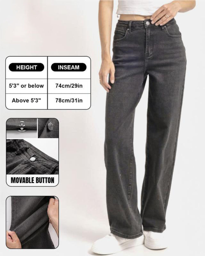 Women's Minimalist High Waist Denim Stretch Wide Leg Jeans