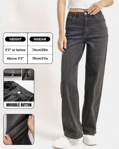 Women's Minimalist High Waist Denim Stretch Wide Leg Jeans