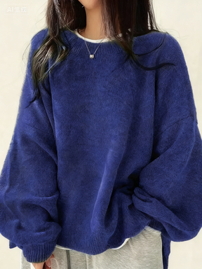 Oversized Split Hem Pullover Sweater
