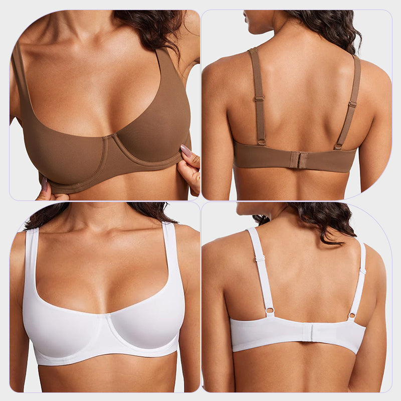 Seamless Unlined Scoop Neck Balconette Bra