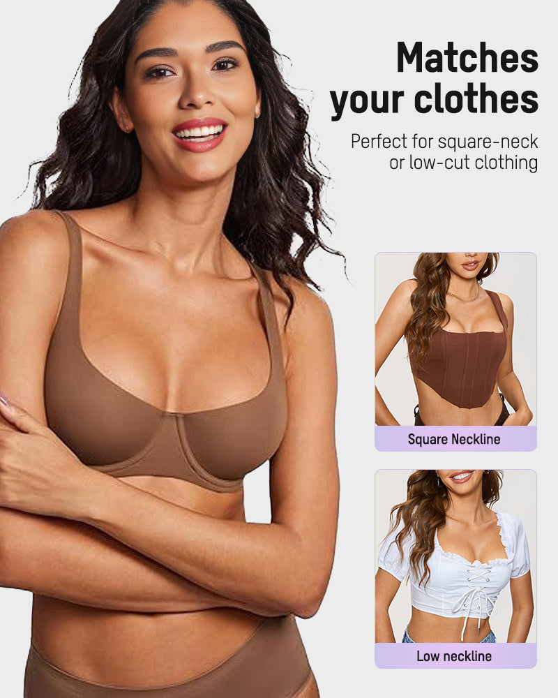 Seamless Unlined Scoop Neck Balconette Bra