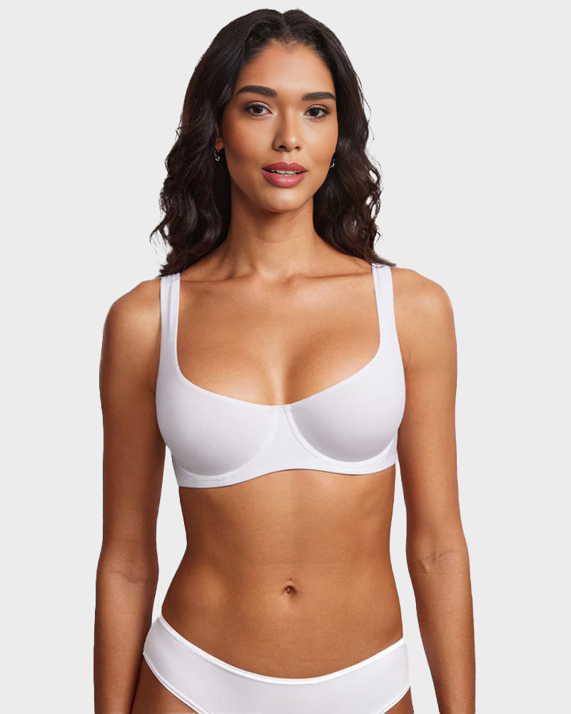 Seamless Unlined Scoop Neck Balconette Bra