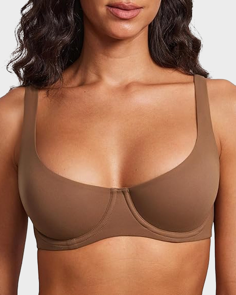 Seamless Unlined Scoop Neck Balconette Bra