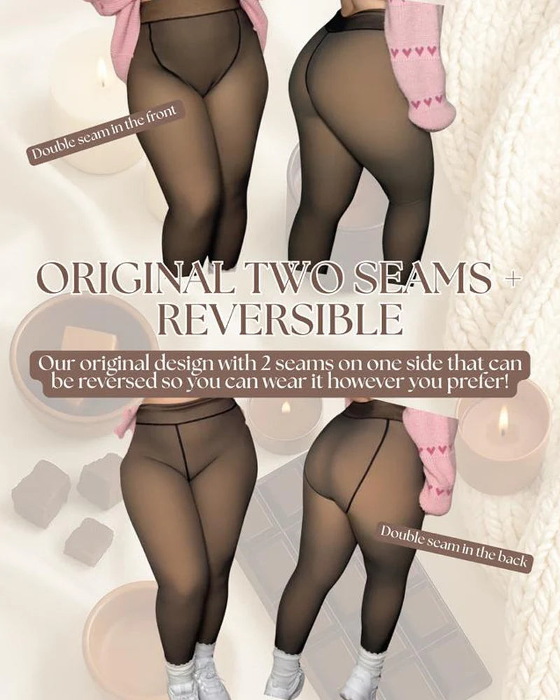 Viral One-Seam Shaping Fleece Leggings with High-Waist Tummy Control Cashmere Lining and One-Piece Cut