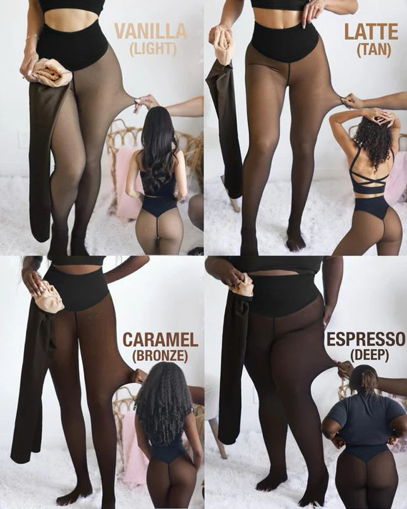 Viral One-Seam Shaping Fleece Leggings with High-Waist Tummy Control Cashmere Lining and One-Piece Cut