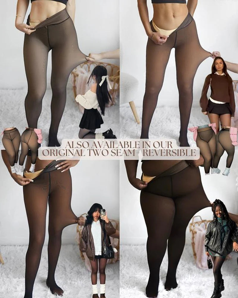 Viral One-Seam Shaping Fleece Leggings with High-Waist Tummy Control Cashmere Lining and One-Piece Cut