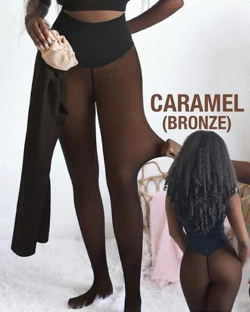 Viral One-Seam Shaping Fleece Leggings with High-Waist Tummy Control Cashmere Lining and One-Piece Cut