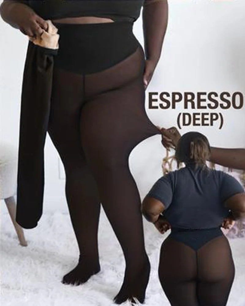 Viral One-Seam Shaping Fleece Leggings with High-Waist Tummy Control Cashmere Lining and One-Piece Cut