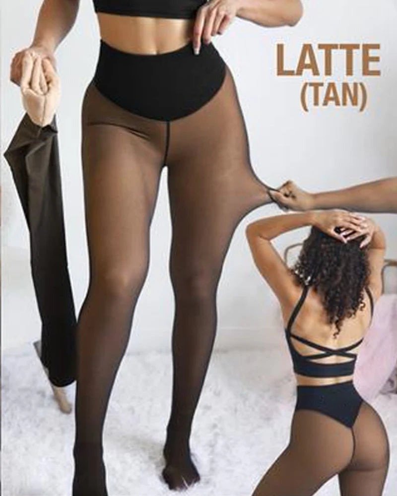 Viral One-Seam Shaping Fleece Leggings with High-Waist Tummy Control Cashmere Lining and One-Piece Cut