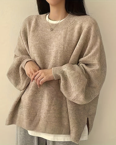 Oversized Split Hem Pullover Sweater