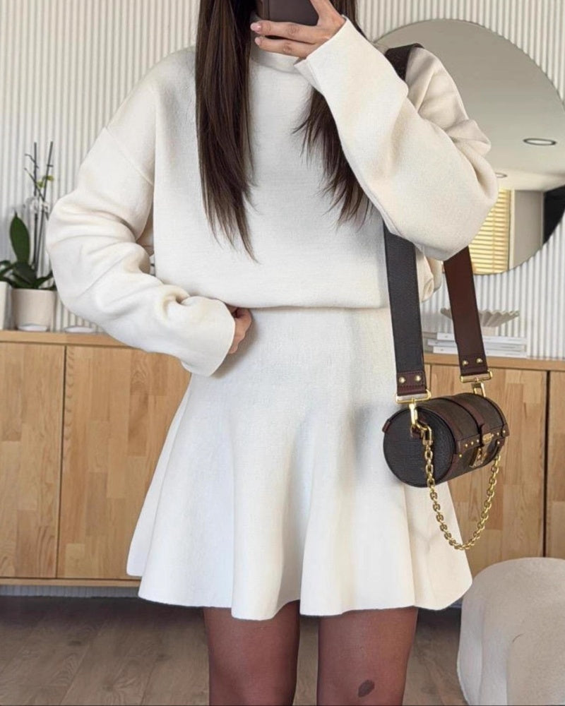 Women's Loose-Fitting Half-High Neck Knit Dress
