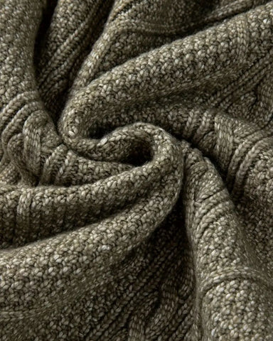 Women's Cable Knit Round Neck Mini Sweater Dress